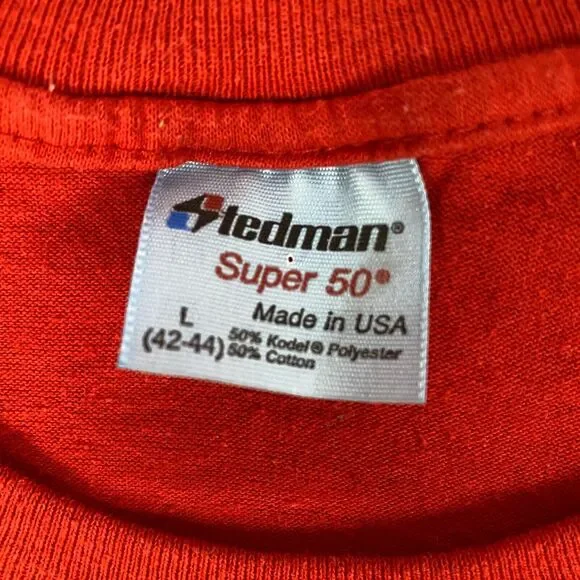 Vintage Hallmark T-shirt Size Large Squeeze Me Real Hard USA Super 50 Red - Picture 4 of 7